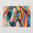 Recherche de cheval abstrait cartes postales Coloré