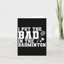 Recherche de humour de badminton vœux cartes Sport