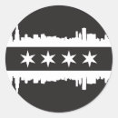 Recherche de drapeau de chicago autocollants Blanc