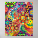Recherche de mandala coloré posters Floral