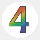 Recherche de numéro 4 autocollants Quatrième