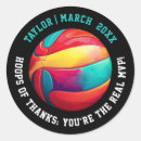 Recherche de joueur de basket autocollants Coloré