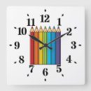 Recherche de crayons de couleur horloges Retour à l'école