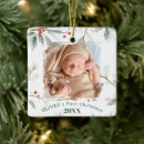 Recherche de houx ornements Premier noël de bébé