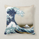 Recherche de hokusai coussins Bleu