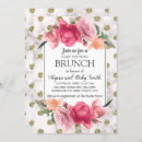 Recherche de or blanc rose baby shower invitations Floral