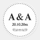 Recherche de monogrammes faits sur commande ronds autocollants Moderne