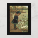 Recherche de cygne vintage cartes postales Victorien