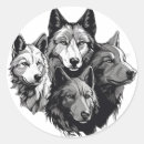 Recherche de loup tribal autocollants Portrait de loup