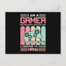 Recherche de joueur de jeu vidéo cartes postales Geek