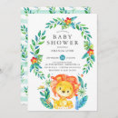 Recherche de lion baby shower garçon invitations Bleu