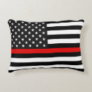 Recherche de sapeurs pompiers coussins Ligne rouge mince