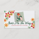 Recherche de fille florale cartes visite Machine à coudre