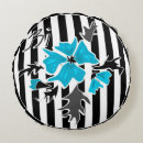 Recherche de bleu noir blanc coussins Floral
