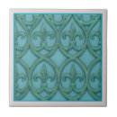 Recherche de fleurs stylisées carreaux Vert