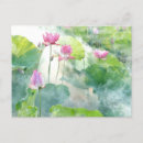 Recherche de fleur de lotus cartes postales Vert