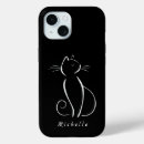 Recherche de chat noir et blanc iphone coques Élégant