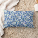 Recherche de motif floral coussins Bleu et blanc