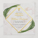 Recherche de carrées petite communion invitations Croix d'or