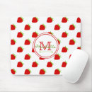 Recherche de motif fraise tapis souris Rouge