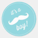 Recherche de bébé moustache autocollants Bleu