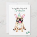 Recherche de chien taureau vœux cartes Aquarelle