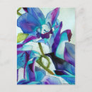 Recherche de orchidées bleues cartes postales Aquarelle