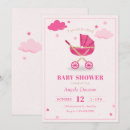 Recherche de poussette bébé invitations Rose
