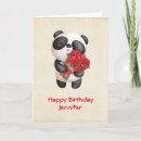 Recherche de ours panda rouge vœux cartes Romance