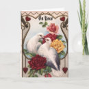 Recherche de deux colombes vœux cartes Vintage