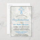 Recherche de confirmation garçon cartes invitations Bleu