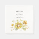 Recherche de tournesol mariage serviettes Aquarelle florale