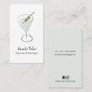 Recherche de verre martini cartes visite Mixologie
