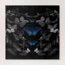 Recherche de papillons bleus puzzles Noir