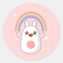 Recherche de lapin kawaii autocollants Arc en ciel