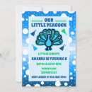 Recherche de beau paon invitations Bleu