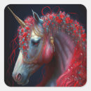 Recherche de licorne rouge autocollants Magique