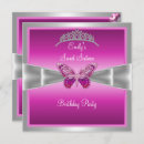 Recherche de pink 16ans anniversaire invitations Papillon