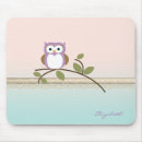 Recherche de hibou coloré tapis souris Bleu