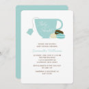 Recherche de tea baby shower invitations Bleu