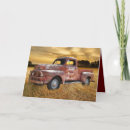 Recherche de vieux camion vœux cartes Camion rouge vintage