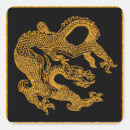 Recherche de dragon oriental autocollants Doré