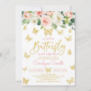 Recherche de papillon bleu invitations Fleurs d'aquarelle rose