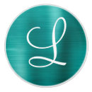 Recherche de turquoise boutons et poignées de porte Monogramme