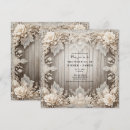 Recherche de bois et dentelle mariage invitations Élégant