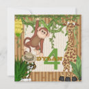 Recherche de kid carrées anniversaire invitations Safari