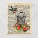 Recherche de cage oiseaux vintage cartes postales Pour elle