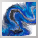 Recherche de bleu turquoise abstraite moderne posters Élégant