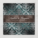 Recherche de damassé turquoise mariage invitations Élégant