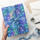 Recherche de paon papier cadeau Violet